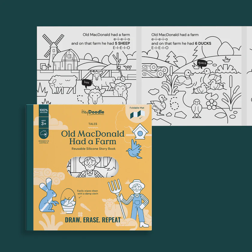 HeyDoodle | Reusable Colouring Book - Old MacDonald Had A Farm