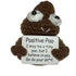 handmade crochet Positive Poo plush toy holding a motivational sign that says “I believe in you. Go do your sh*t!”