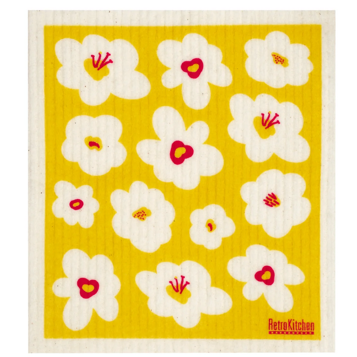 Compostable Sponge Cloth | Retro Flowers