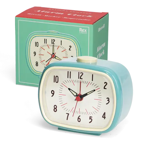 Rex London Retro Alarm Clock Blue