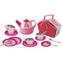 Tin Tea Set in Picnic Basket 18pc