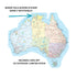 Map of Australia Sticker Seconds — minor fold shown with arrow, barely noticeable. UV Outdoor Original colourway, 50% off, limited stock