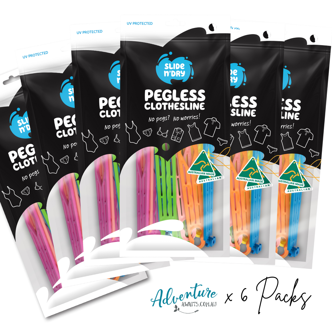 Slide n' Dry Pegless Clothesline | Ultimate Camping Clothesline Rainbow