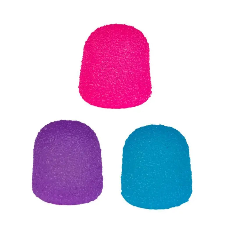 Pink, purple and blue gumdrop squishy toys with bumpy textured finish — Adventure Awaits