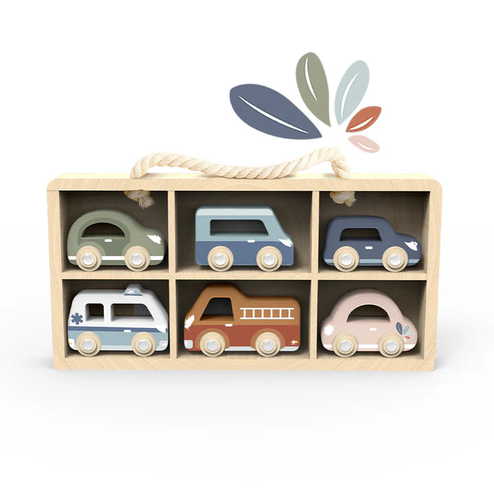 Car Display Case With 6 Vehicles by Speedy Monkey
