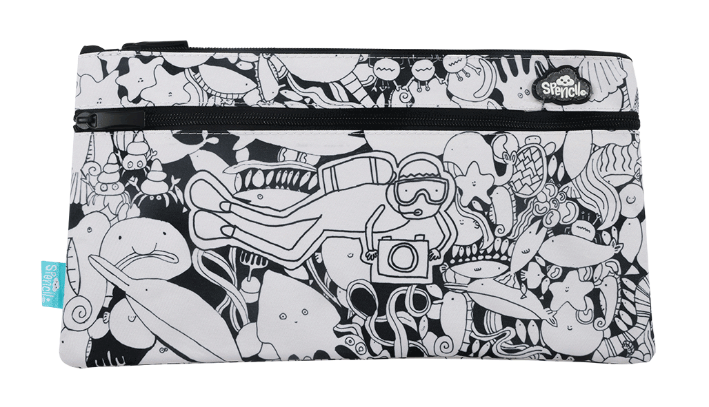 Spencil | Twin Zip Pencil Case Rectangle