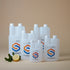 Range of white Standard Squeeze Bottles in assorted sizes with lemon and mint — Adventure Awaits