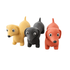 stretchy sausage dog toys in three colours tan black and red, soft squishy dachshund sensory toys for squeezing and stretching during play at home or travel Adventure Awaits