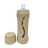 oatmeal subo the food bottle shown with lid removed and sitting beside the bottle on a white background