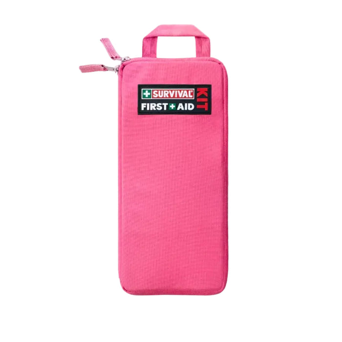 Pink Survival First Aid kit pouch with carry handle and zip closure — Adventure Awaits
