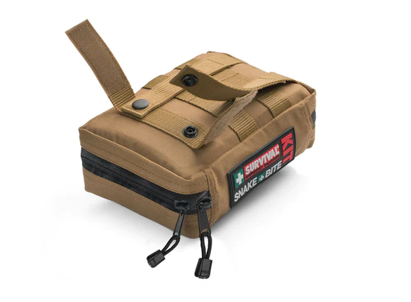 Tan Survival Snake Bite kit pouch with MOLLE straps and waterproof zip — Adventure Awaits