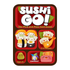 Sushi Go card game tin front with cute sushi illustrations, pick and pass party game for 2 to 5 players ages 8 plus