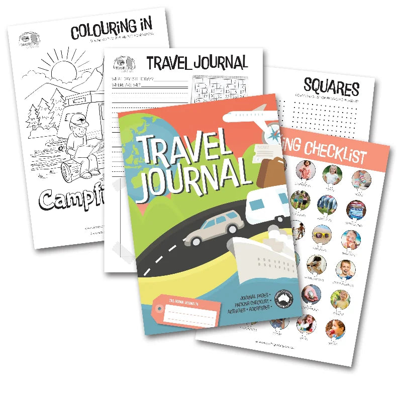 Kids travel journal and pages inside 