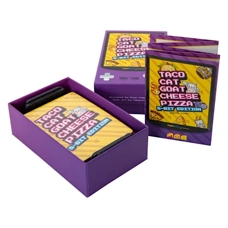 Taco cat goat cheese pizza card game 8 bit edition