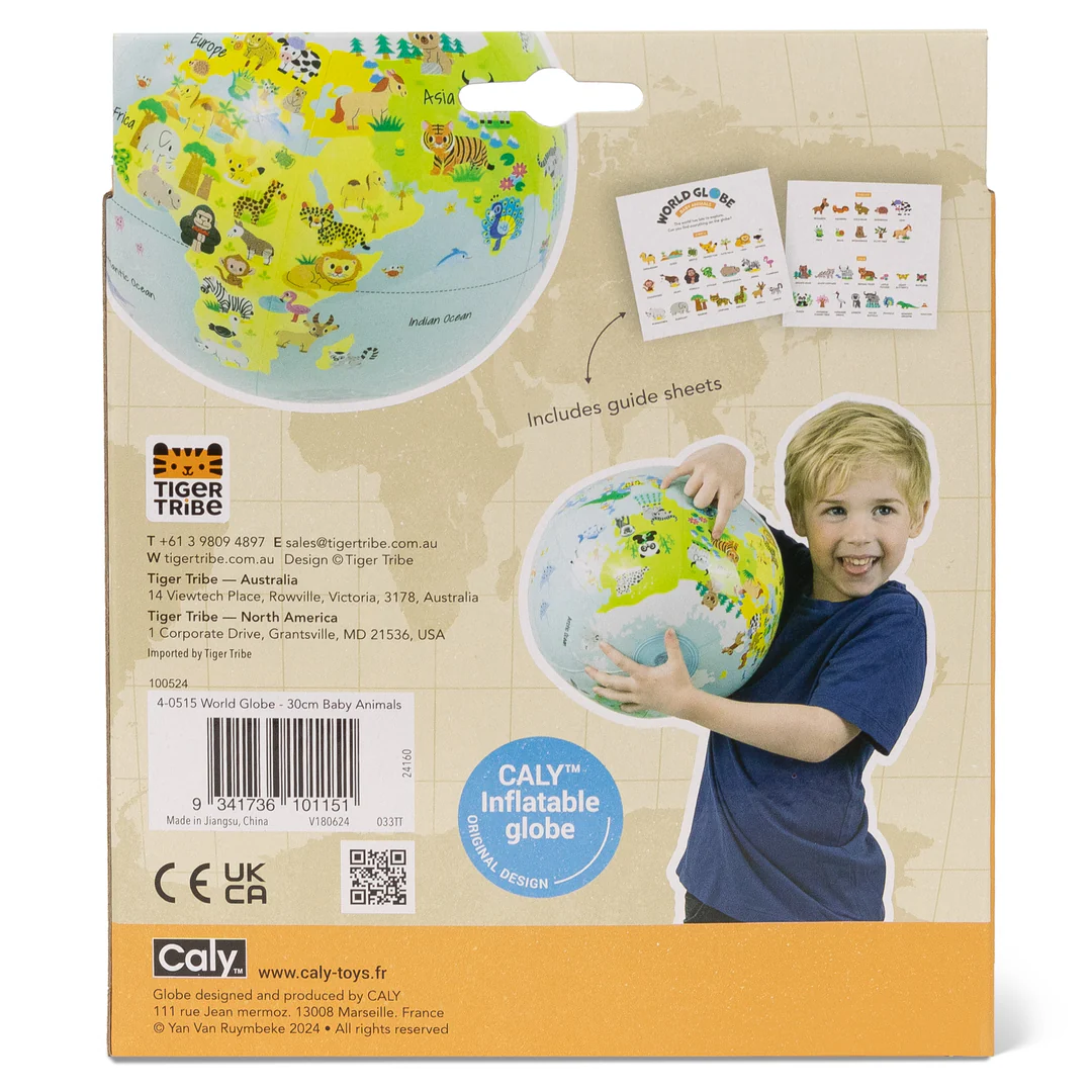 Tiger Tribe Baby Animals Globe 30cm