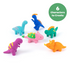 6 clay dinosaurs