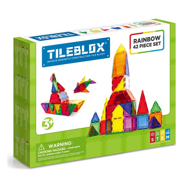 Tileblox Rainbow 42 Piece Set By Magformers