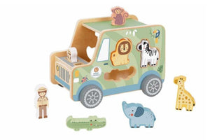 Shape Sorting Animal Jeep By Tooky Toy