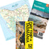 Tour tasmania three pack bundle showing book hema map and map wall sticker
