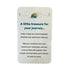 Travel keepsake card with green enamel caravan charm and journey message — Adventure Awaits