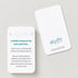 Travel keepsake card front and back, showing the journey message and matte reverse with Adventure Awaits logo — Adventure Awaits