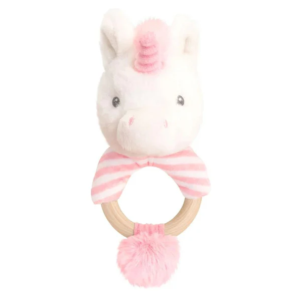 Keeleco 14cm Ring Rattle Zebra or Unicorn