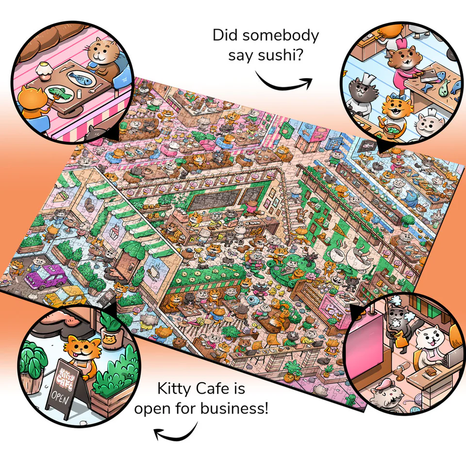 Vizzles Visual Adventure Jigsaw Puzzles – 1000 Pieces with Hidden Riddles and Challenges