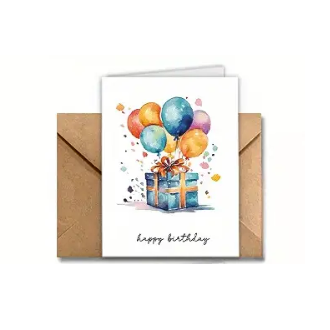 Watercolour Birthday Card with Envelope
