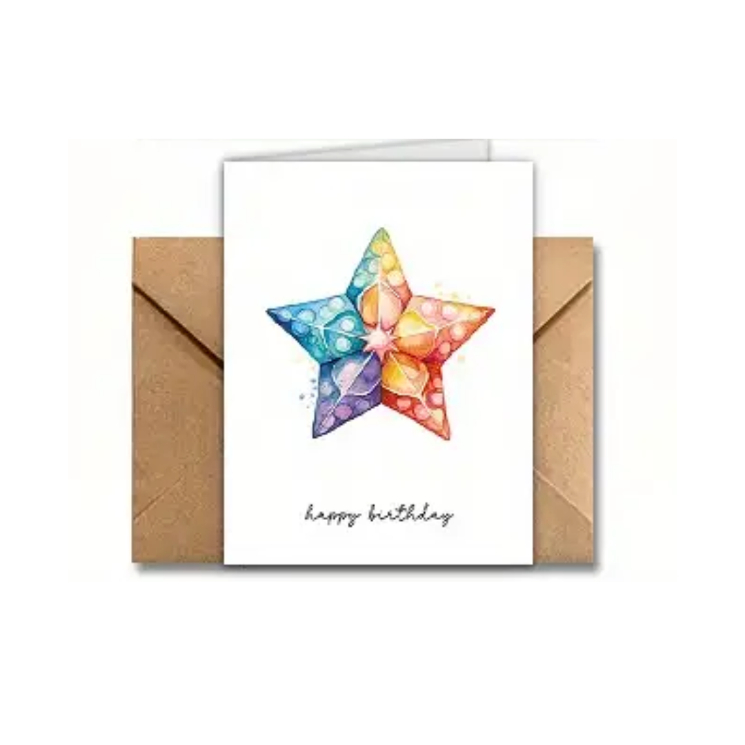 Watercolour Birthday Card with Envelope