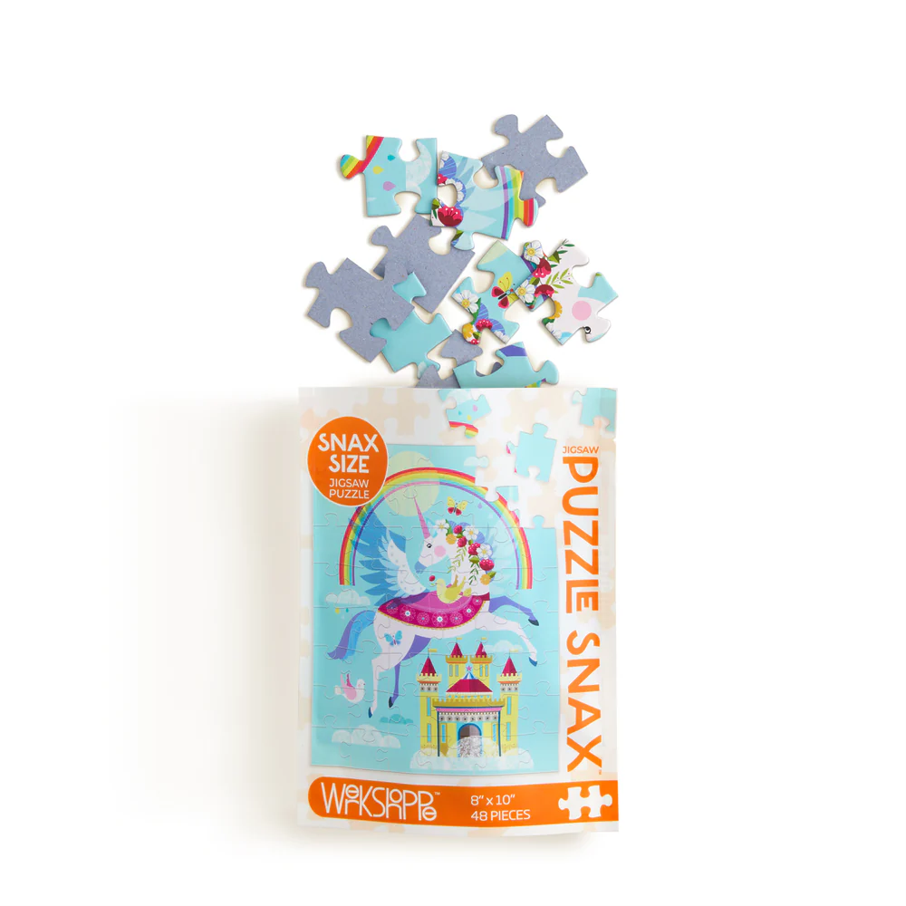 Werkshoppe Puzzle Snax Rainbow Unicorn Puzzle with packet