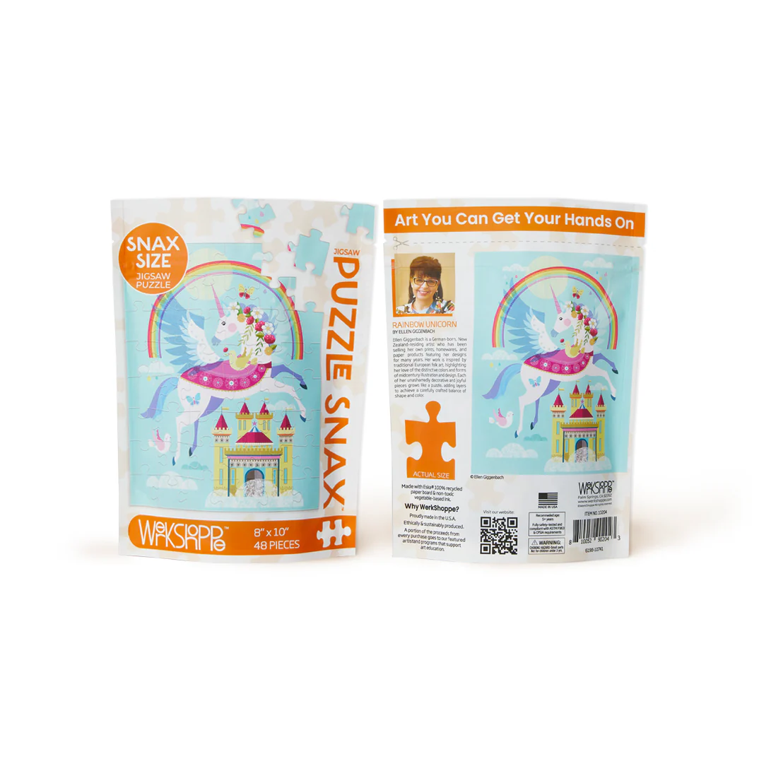 Werkshoppe Puzzle Snax Rainbow Unicorn Puzzle packet