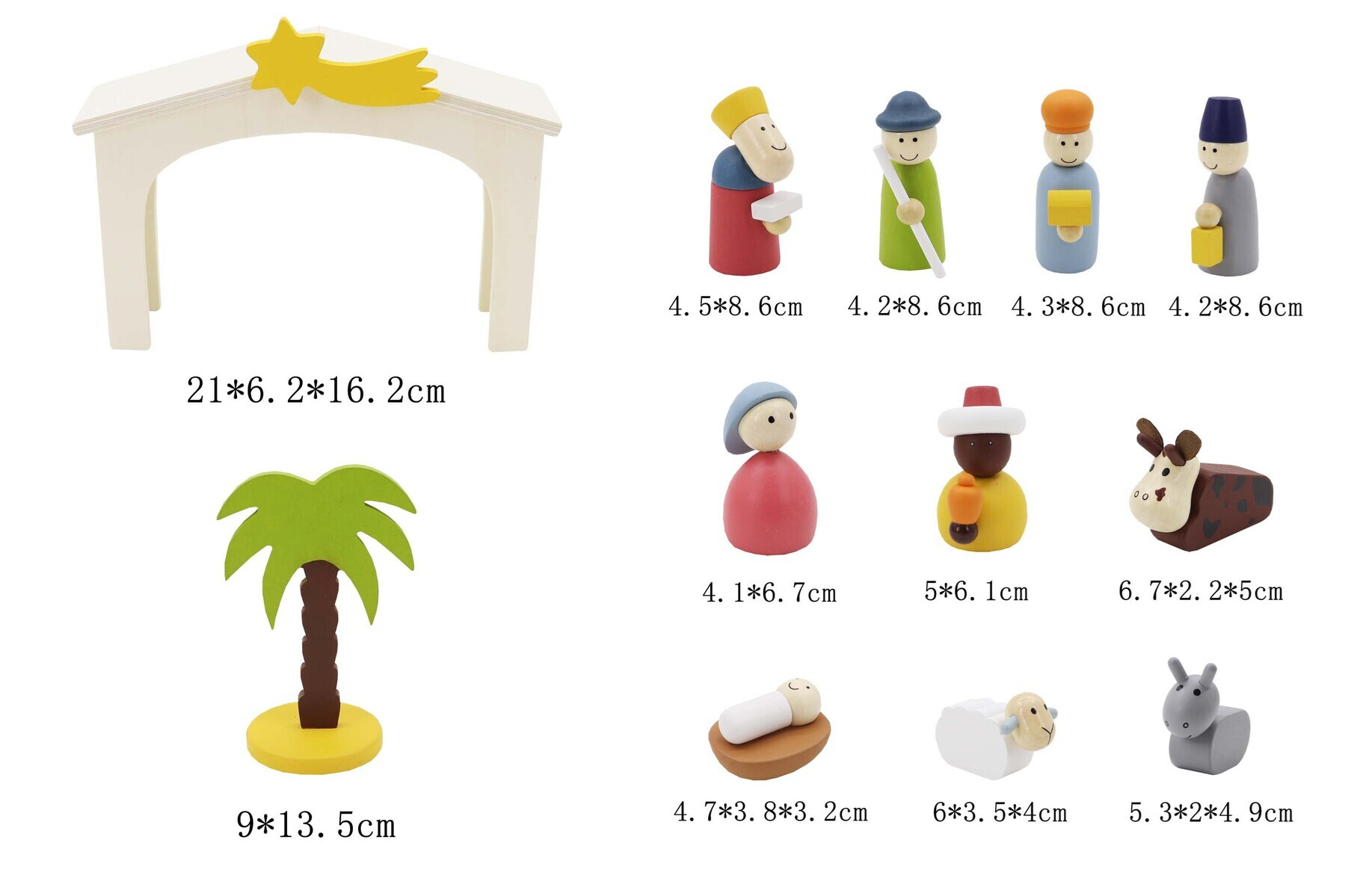 Wooden Christmas Nativity Playset