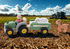Wooden Tractor With Rubber Wheels And Farm Animals