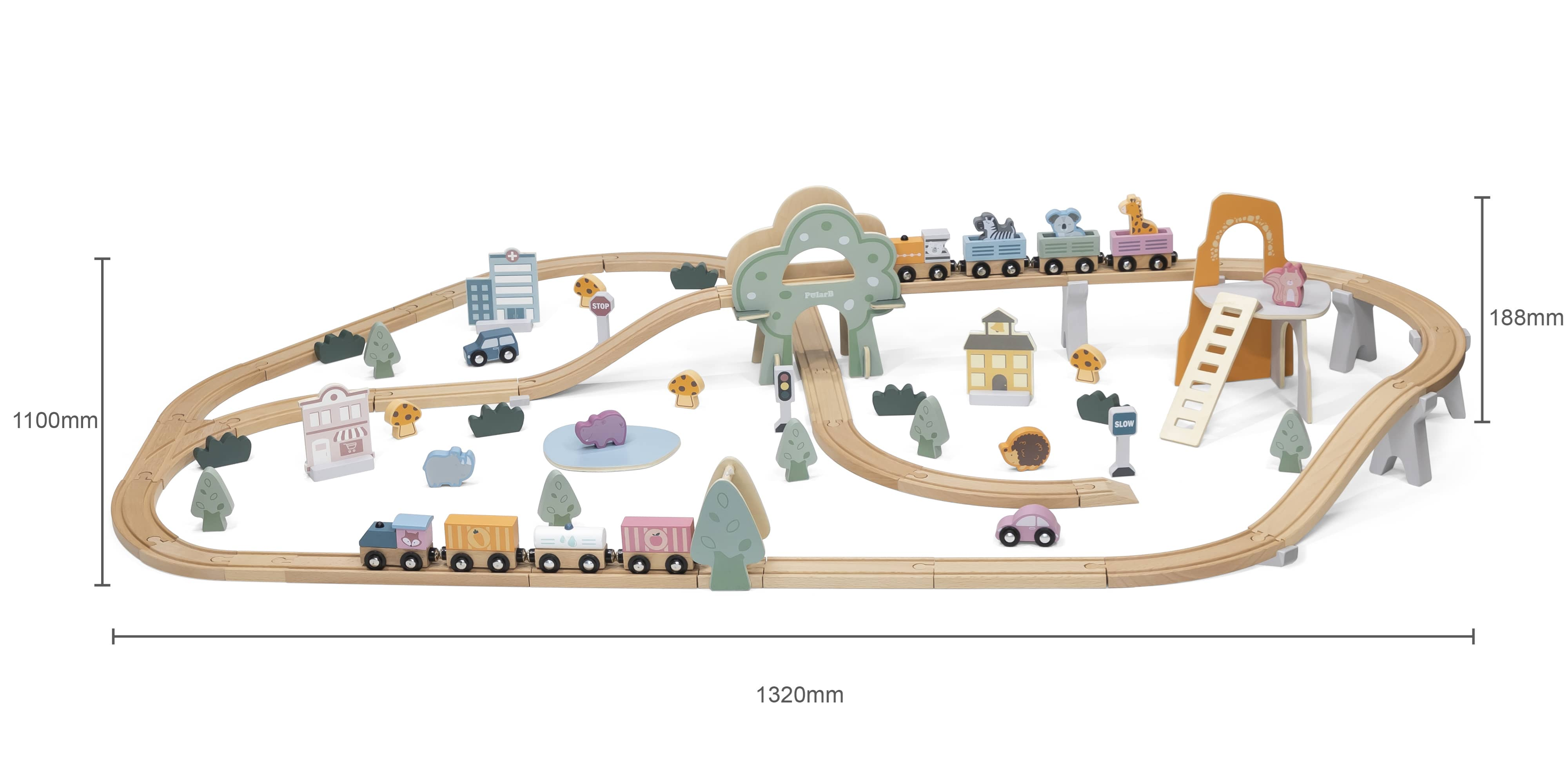 Wooden train set 92 pieces by polarb