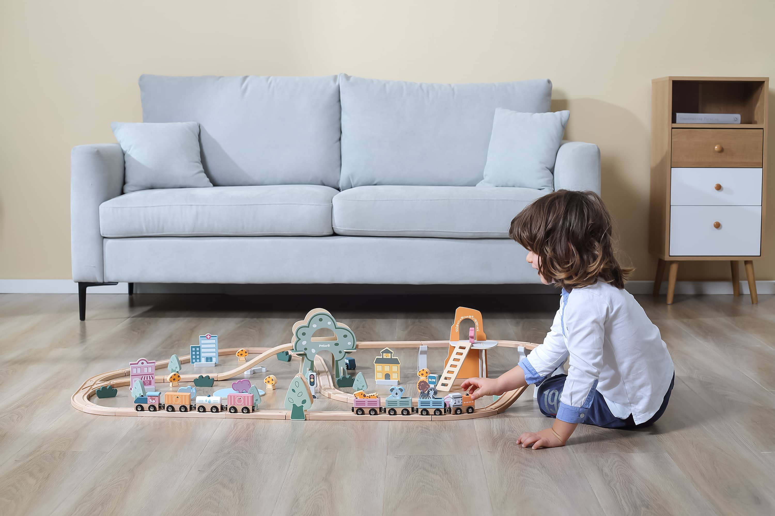 Wooden train set 92 pieces by polarb