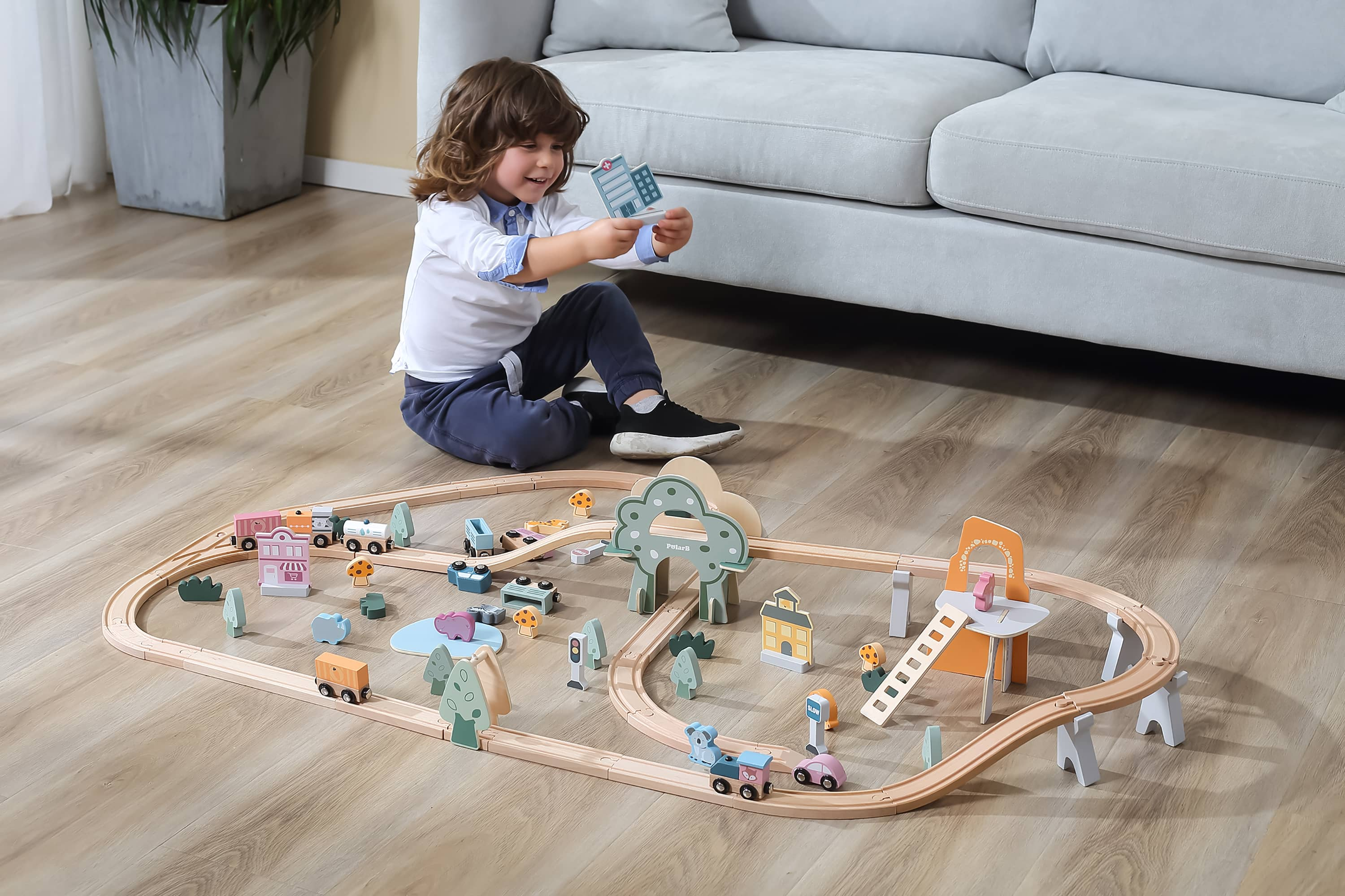 Wooden train set 92 pieces by polarb