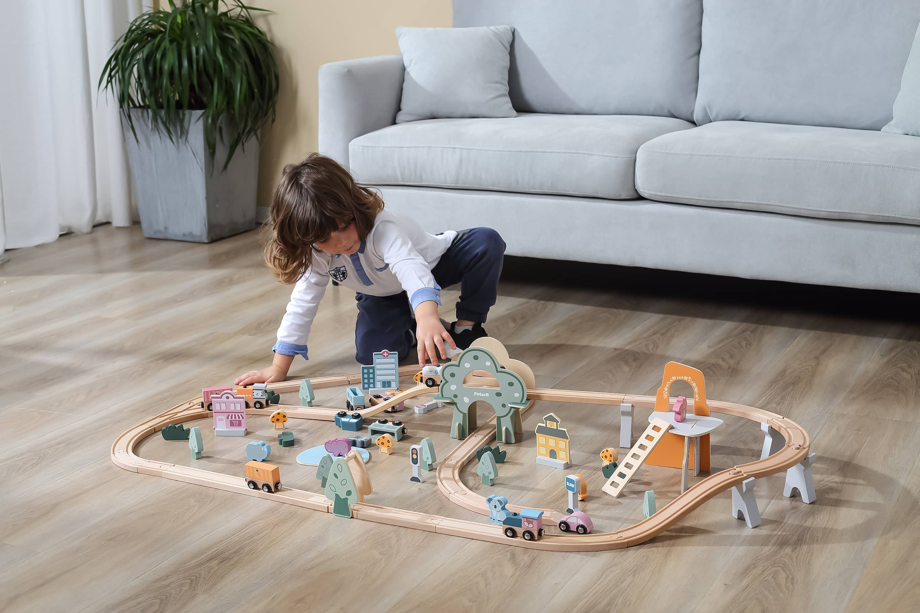 Wooden train set 92 pieces by polarb