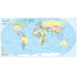 World map wall sticker, 1000 x 506mm removable fabric decal of all countries and oceans — Adventure Awaits