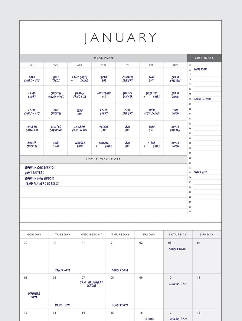 WriteToMe2026 Linen Planner and Calendar
