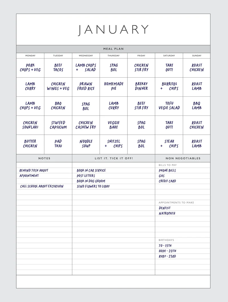 Write to me 2026 Home Hustle Planner