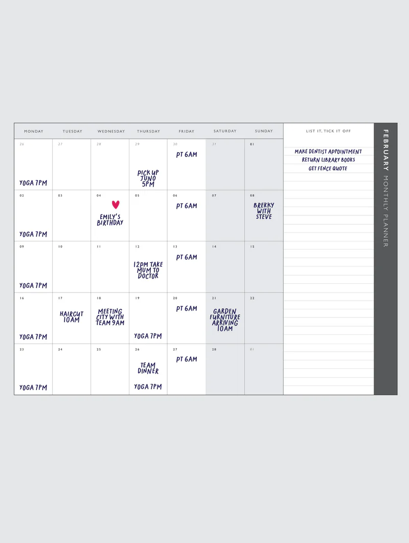 Write to me 2026 Weekly Planner Blush