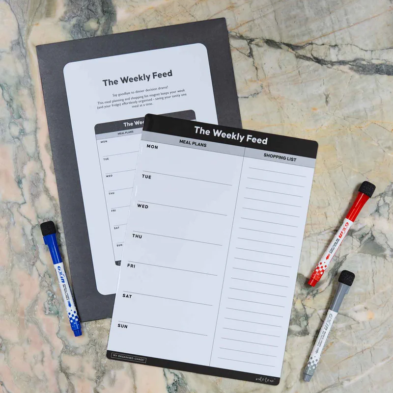 Write to me the weekly feed magnetic planner