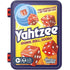 Yahtzee travel game case with red dice, collapsible cup and Shake Roll Score design — Adventure Awaits
