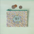 YAY! mini recycled zip pouch with floral print and teal zip for coins — Adventure Awaits