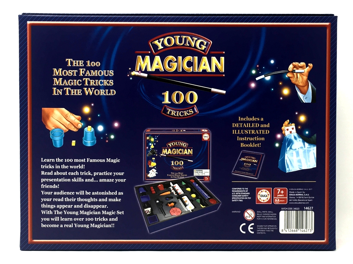 Young magician 100 tricks set back of box