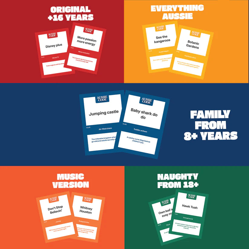 Aussie Code Game Example Aussie Code Card Game | Viral Word Cracking Party Game