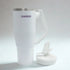 white Swiggo insulated travel tumbler with handle and matching lid with flip spout, large reusable drink cup for hot or cold drinks Adventure Awaits