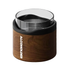 insulated whisky tumbler with wood grain finish and clear rim, compact alcohol cup with modern design for home or outdoor use Adventure Awaits