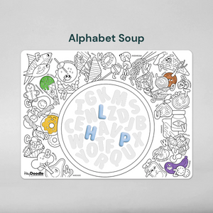 HeyDoodle Silicone Sensory Mat | Alphabet Soup