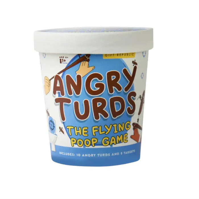 Angry Turds flying poop game in a novelty tub with 10 turds and 5 targets — Adventure Awaits